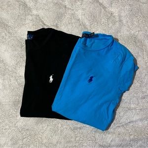 black & blue polo shirt set